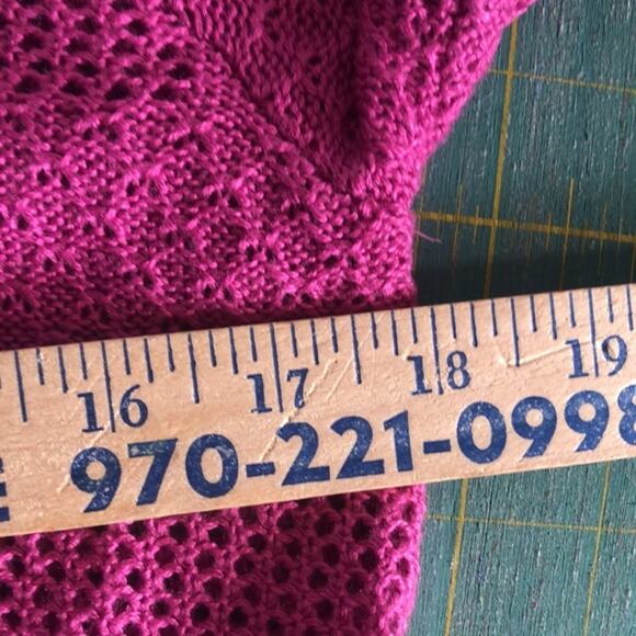 Pink Southern Lady Open Cardigan Sweater Lace Up Back 3/4 Sleeves size Small - Picture 4 of 5